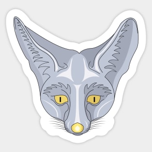 cute silver rappel fox face Sticker